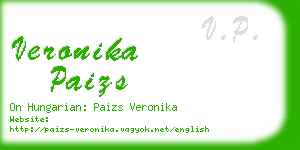 veronika paizs business card